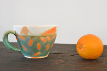 Load image into Gallery viewer, Orange and Green Latte Mug
