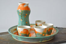 Load image into Gallery viewer, Orange and Green Sake Set
