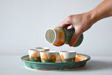 Load image into Gallery viewer, Orange and Green Sake Set