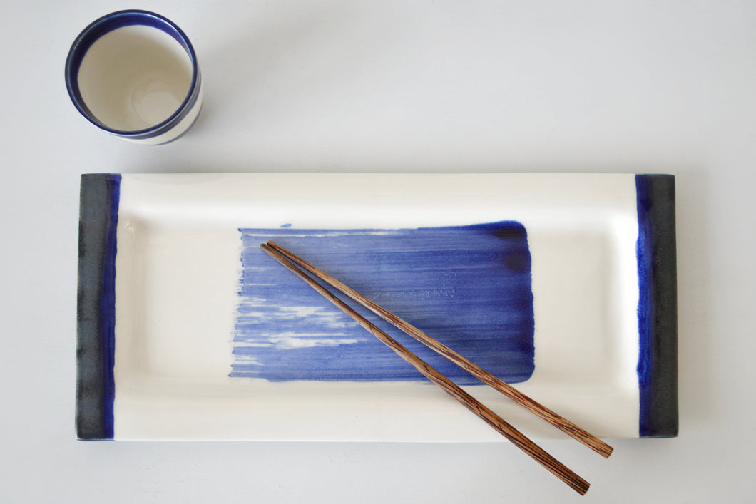 33-B Blue Sushi Plate